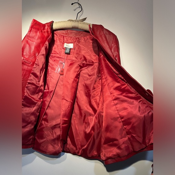 Neiman Marcus NWOT Vintage Short Red Cape Style Leather Jacket Sz XL Y2K - Picture 13 of 14